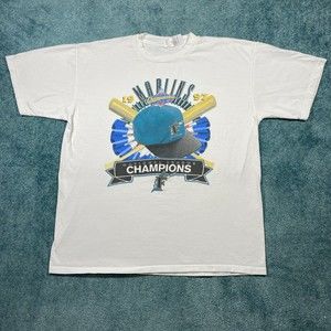 VINTAGE Florida Marlins 1997 National League Champions Shirt Mens XL MLB 90s VTG
